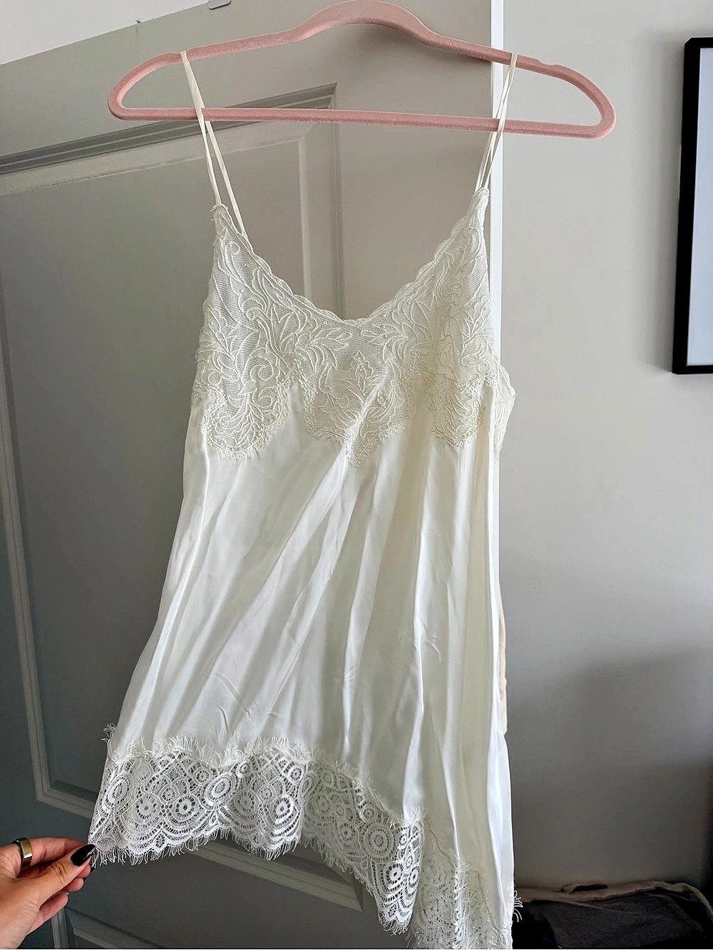Zara Lace Trim Mini Dress in White Size Small NWT